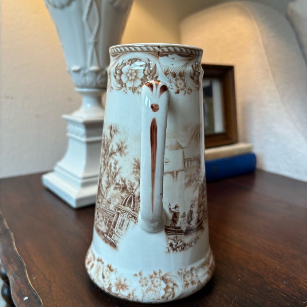 Early 20th Century Torquin Brown Pitcher Brown and White Royal Staffordshire - Picture 5 of 7